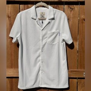 Stylish White Men's Casual Button Down Shirt